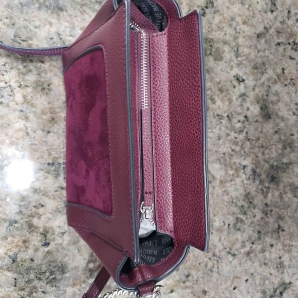 Steve Madden Wine Burgundy Tara Crossbody Bag Purse - Picture 4 of 11